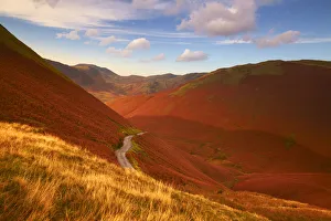 Road by Buttermere Fell, Lake District National Park, Cumbria, England