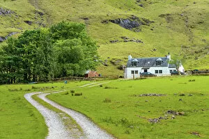 A Charnaich Gallery: Road leading to cottage, Glencoe, Scottish Highlands, Scotland, UK