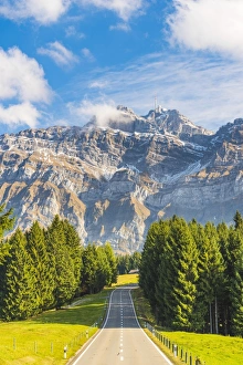 Images Dated 12th October 2017: The road leading to Schwagalp pass with mount Santis in the background, Switzerland