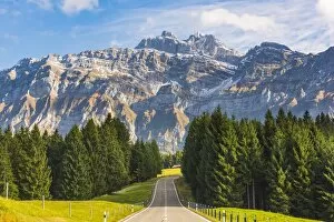 Images Dated 12th October 2017: The road leading to Schwagalp pass with mount Santis in the background, Switzerland