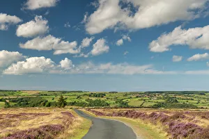 Moorland Prints: Road Through Moors, North Yorkshire Moors National Park, Yorkshire, England