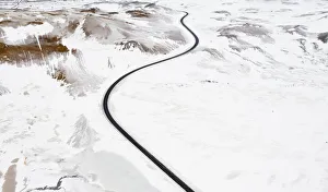 Myvatn Prints: Road to Myvatn during winter, Reykjahlid, Nordurland eystra, Iceland