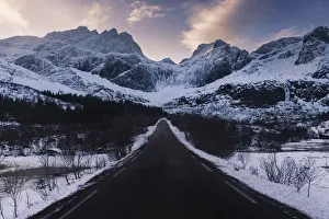 Rugged Peak Prints: Road to Nusfjord in the Lofoten islands, Norway