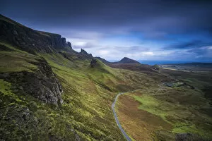 Road on Quiraing, Isle of Skye, Highland Region, Scotland, United Kingdom