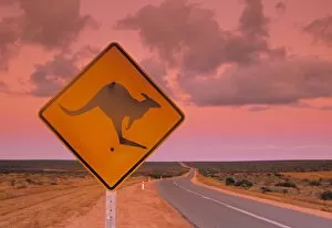 Western Australia Collection: Road Sign, Shark Bay national park