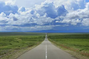 Road in steppe, Arkhangai province, Mongolia