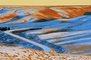 Provinces Prints: Road along the valley of the Oldman River near Picture Butte, Alberta, Canada