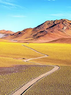 Winding Prints: Road winding through the Andean altiplano, Puna, Argentina