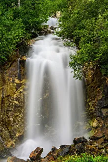 Glacial Prints: Roadside waterfall, Skagway, Alaska, USA
