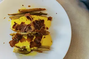 Plate Prints: Roasted asparagus with truffle sauce. Piedmont, Italy