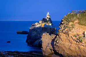 Rocher de la Vierge, port Vieux, Biarritz, the Basque Provinces, France Rocher de la Vierge, port Vieux, Biarritz, the Basque Provinces, France