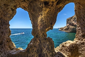 Rock cave, Algar Seco, Carvoeiro, Algarve, Portugal