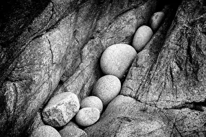 B And W Prints: Rock detail, Porth Nanven, Cot Valley, near St Just, Cornwall, England