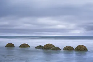 Rock formation Moeraki Boulders - New Zealand, South Island, Otago, Waitaki