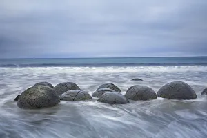 Rock formation Moeraki Boulders - New Zealand, South Island, Otago, Waitaki