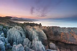 Rock formations called Pancake Roacks at Punakaiki West Coast, South Island, New Zealand