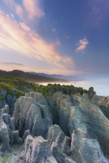 Rock formations called Pancake Roacks at Punakaiki West Coast, South Island, New Zealand