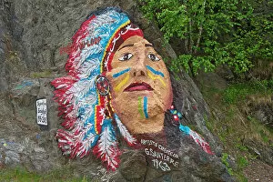 Images Dated 28th March 2023: Rock painting by artists G. Santerre (1963), RIviere du Loup, Quebec, Canada