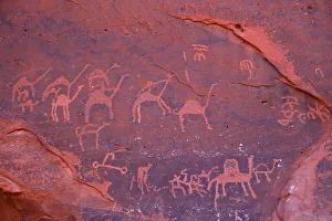 Rock Paintings, Wadi Rum, Jordan, Middle East