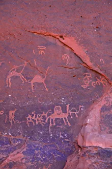Rock Paintings, Wadi Rum, Jordan, Middle East