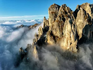 Grigne Prints: The rock towers of the southern Grigna emerge from the clouds