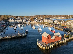 Wharf Prints: Rockport harbour, Cape Ann, Gloucester, Massachusetts, USA