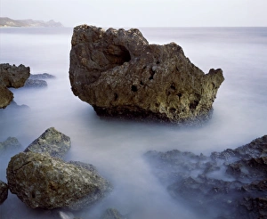 Dhofar Prints: Rocks at Al Mughsayl in the evening