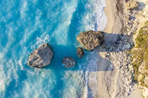 Rocks on Megali Petra beach, Lefkada, Ionian Islands region, Greece