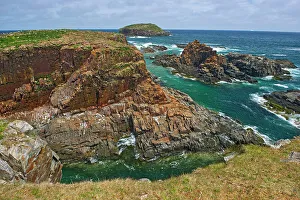 Newfoundland Prints: Rocky cliffs along the Atlantic Ocean, Elliston, Newfoundland & Labrador, Canada