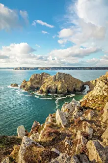 Rocky Coast Prints: Rocky coast near Chateau de Dinan, Crozon, Finistere, Brittany, France