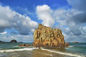 Plougrescant Prints: Rocky coast near Plougrescant - France, Brittany, Lannion, Cote de Granit Rose