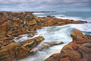 Cote Darmor Prints: Rocky coast near Trebeurden - France, Brittany, Cote d Armor, Lannion, Perros-Guirec