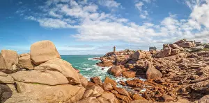 Rocky Coast Prints: Rocky coast at the Phare de Ploumanac'h on the Cote de Granit Rose