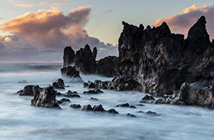 Premium Selects 2024 Prints: Rocky coastline at sunset, Playa Montana Bermeja