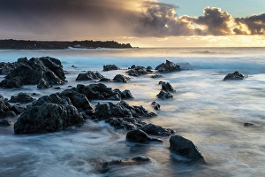 Premium Selects 2024 Prints: Rocky coastline at sunset, Playa Montana Bermeja