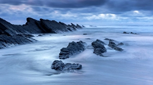 Rocky outcrops, Crackington Haven Beach, North Cornwall, England