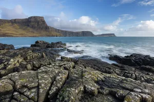 February Prints: Rocky seashore below Waterstein Head on the Isle of Skye, Scotland. Winter (February) 2025