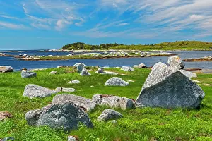 Nova Scotia Prints: Rocky shoreline along the coastal fishing community on the Chebucto Peninsula