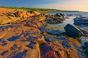 Lawrence Prints: Rocky shoreline on the Gulf of St. Lawrence, Pointe des Monts, Quebec, Canada