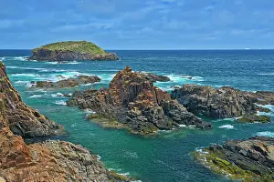 Newfoundland Prints: Rocky shoreline looking towards the Atlantic Ocean on the Bonavista Peninsula