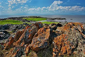 Lawrence River Prints: Rocky shoreline along the St. Lawrence River Saint-Roch-des-Aulnaies Quebec, Canada