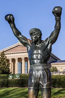 Images Dated 3rd September 2015: The Rocky statue rests in front of the Philadelphia Museum of Art, Philadelphia, USA