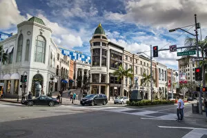 Rodeo Drive shopping district in Beverly Hills, Los Angeles, California, USA