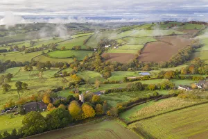 Mid Devon Prints: Rolling countryside around the hamlet of Cadbury in mid Devon, England