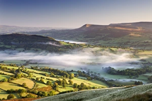 Powys Prints: Rolling countryside in the Usk Valley, Brecon Beacons National Park, Powys, Wales, UK