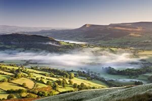 Powys Gallery: Rolling countryside in the Usk Valley, Brecon Beacons National Park, Powys, Wales, UK