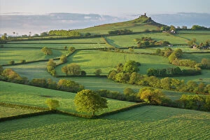Images Dated 12th June 2023: Rolling countryside view to Brentor Church in Dartmoor National Park, Devon, England