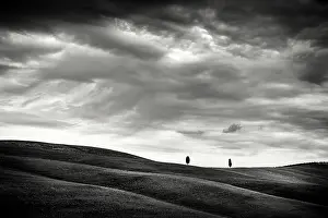 San Quirico Dorcia Prints: Rolling hills ans cypress trees
