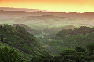 Volterra Prints: Rolling hills around the town of Volterra, Tuscany, Italy
