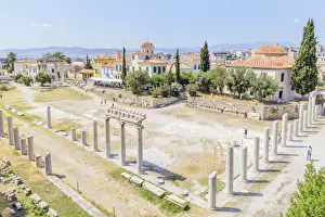 Ancient Civilization Prints: Roman Agora, elevated view, Athens, Greece, Europe